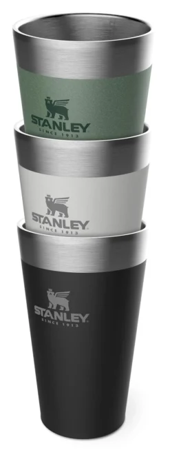 Thermosbeker Stanley Adventure Stacking Vacuum Pint Matte Black 0,47L -Avontuur Verkoop 3 Adventure Stacking Vacuum Pints