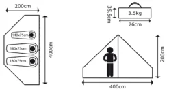 Binnentent Bo-Camp Urban Outdoor Streeterville 3-Personen -Avontuur Verkoop 4472510 06