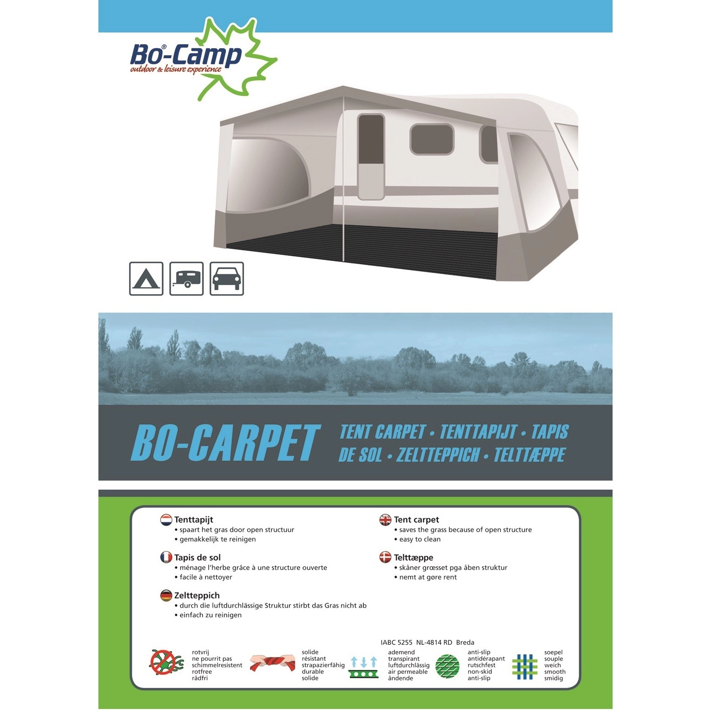 Tenttapijt Bo-Camp Antraciet (2,5 X 3 M) 1 Tenttapijt Bo-Camp Antraciet (2,5 X 3 M)