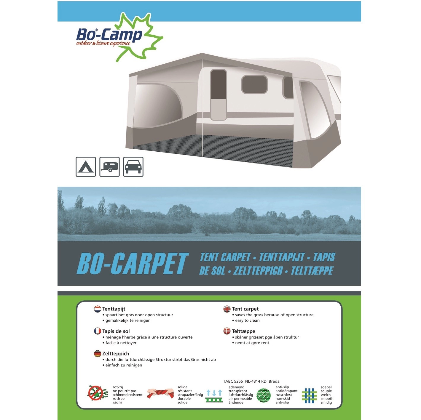 Tenttapijt Bo-Camp Grijs (2,5 X 2 M) 1 Tenttapijt Bo-Camp Grijs (2,5 X 2 M)